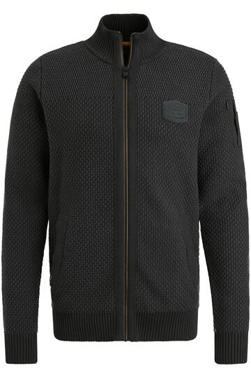 PME Legend Zip jacket cotton structure Strickjacken black onyx