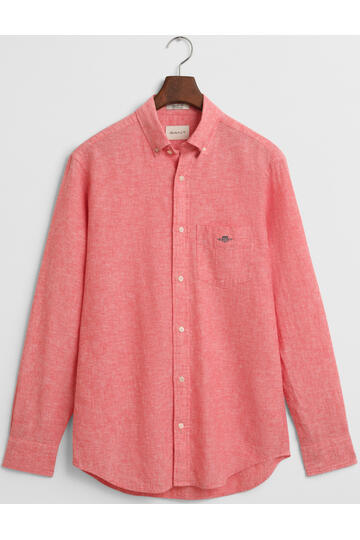 GANT REG Leinen Hemd brick red Regular Fit Langarm