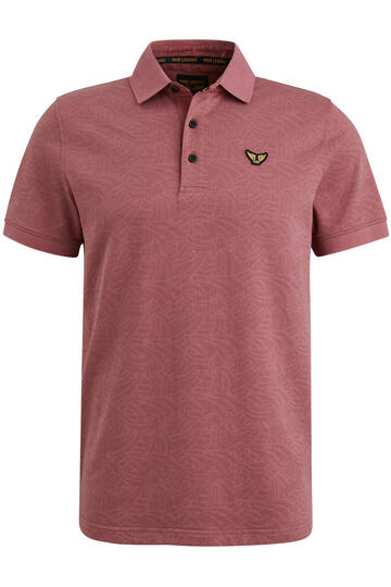 PME LEGEND Polo Shirt Jacquard jersey dry rose Strukturmuster Regular Fit