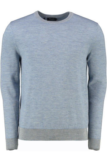 MAERZ Pullover Rundhals mit Leinen shades of blue