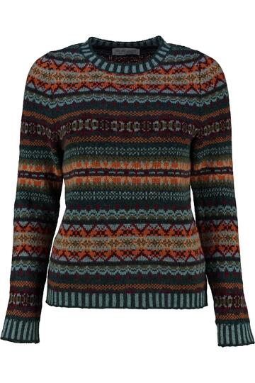 ERIBE Pullover petrol  im Fair-Isle Strickmuster