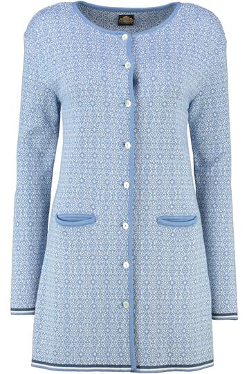 HAMMERSCHMID Jacquard-Strickjacke blau gemustert K�rnten